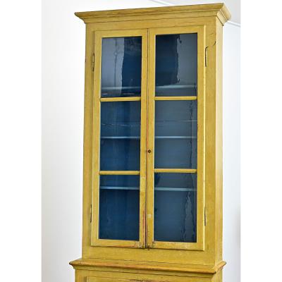 English 19th Century Tall Painted Bookcase