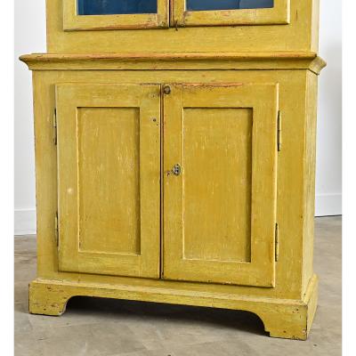 English 19th Century Tall Painted Bookcase
