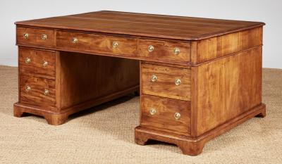 English 19th c Generous Partners Desk