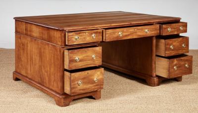 English 19th c Generous Partners Desk