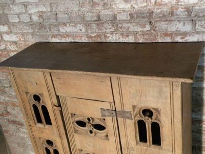 English 19th century Gothic Style Oak Food Cabinet
