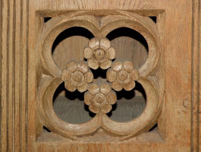 English 19th century Gothic Style Oak Food Cabinet