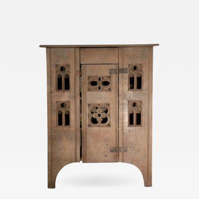 English 19th century Gothic Style Oak Food Cabinet