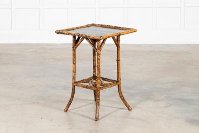 English 19thC Bamboo Lacquer Side Table