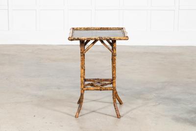English 19thC Bamboo Lacquer Side Table