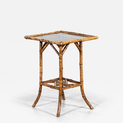 English 19thC Bamboo Lacquer Side Table