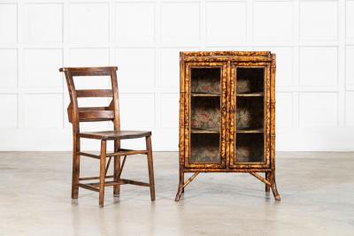 English 19thC Bamboo Lacquered Glazed Cabinet