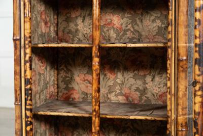 English 19thC Bamboo Lacquered Glazed Cabinet