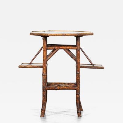 English 19thC Bamboo Lacquered Octagonal Side Table