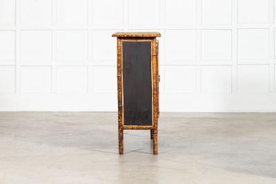 English 19thC Bamboo Rattan Glazed Cabinet