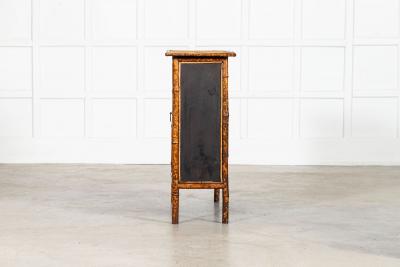 English 19thC Bamboo Rattan Glazed Cabinet