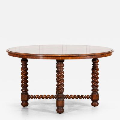 English 19thC Burr Walnut Centre Table