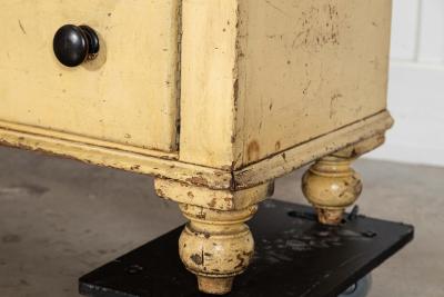 English 19thC Elm Top Painted Pine Dresser Base Drawers