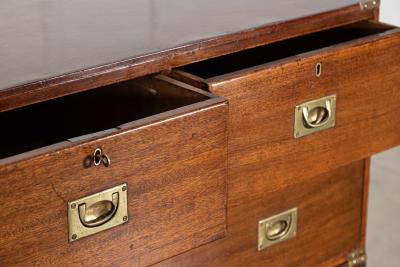 English 19thC Mahogany Campaign Chest