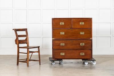 English 19thC Mahogany Campaign Chest