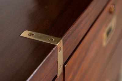 English 19thC Mahogany Campaign Chest Drawers