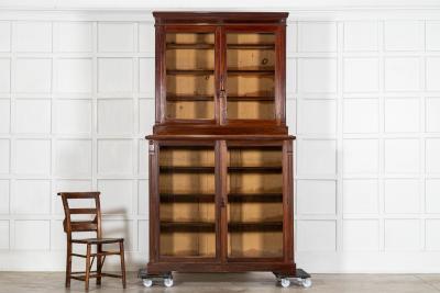 English 19thC Mahogany Glazed Bookcase