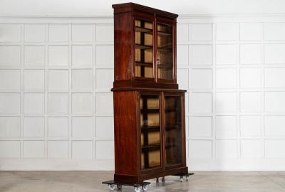 English 19thC Mahogany Glazed Bookcase