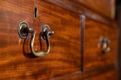 English 19thC Mahogany Linen Press