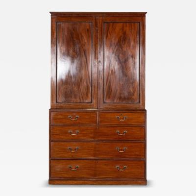 English 19thC Mahogany Linen Press