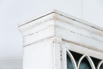 English 19thC Painted Mahogany Glazed Bookcase Dresser