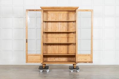 English 19thC Pine Display Cabinet
