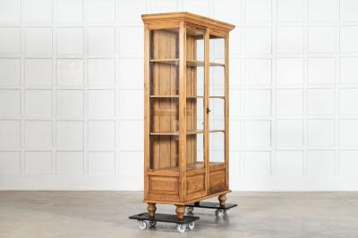 English 19thC Pine Display Cabinet