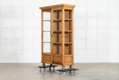 English 19thC Pine Display Cabinet
