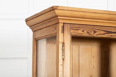 English 19thC Pine Display Cabinet
