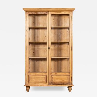 English 19thC Pine Display Cabinet