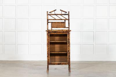 English 19thC Tall Bamboo Glazed Cabinet