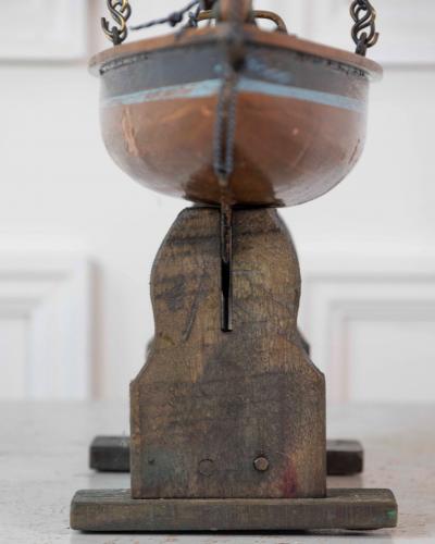English 20th Century Carved Wood Gaff Cutter Pond Yacht