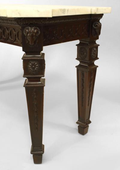 English Adam Mahogany and Marble Console Table