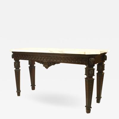 English Adam Mahogany and Marble Console Table