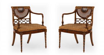 English Adam Satinwood 7 Piece Living Room Set