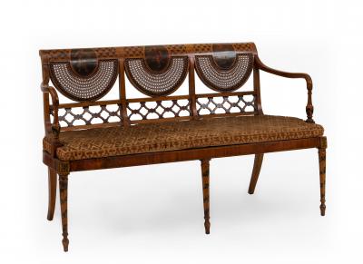 English Adam Satinwood 7 Piece Living Room Set