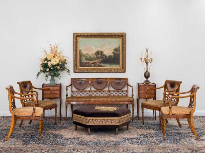 English Adam Satinwood Loveseat