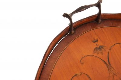 English Adam Satinwood Medallion End Table