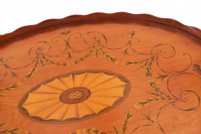English Adam Satinwood Medallion End Table
