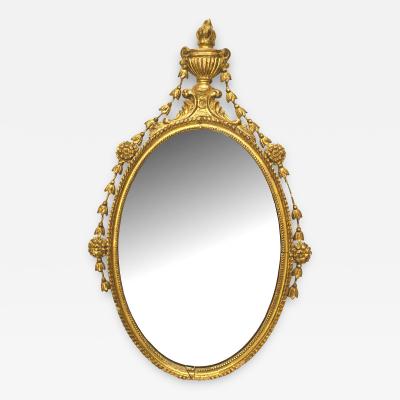 English Adam Style Gilt Wood Wall Mirror