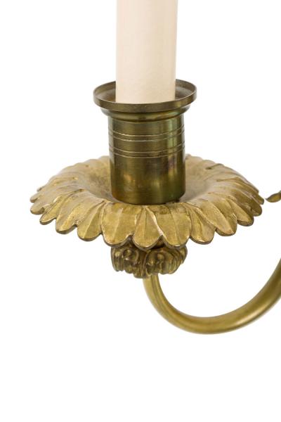 English Adam Style Two Arm Brass Wall Sconce