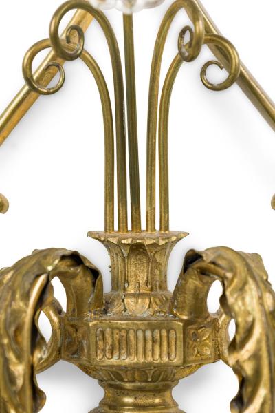 English Adam Style Two Arm Brass Wall Sconce