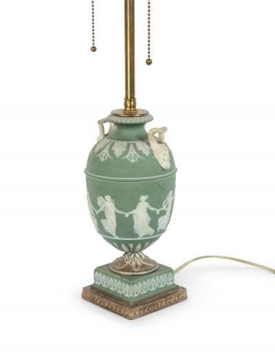 English Adam Style Wedgwood Porcelain Table Lamp