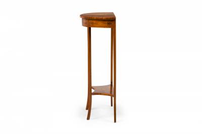 English Adam Style Wooden Painted Demilune Console Table
