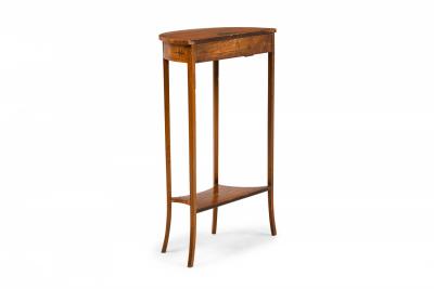 English Adam Style Wooden Painted Demilune Console Table