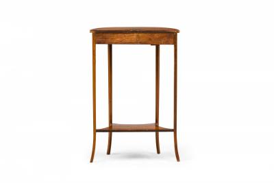 English Adam Style Wooden Painted Demilune Console Table
