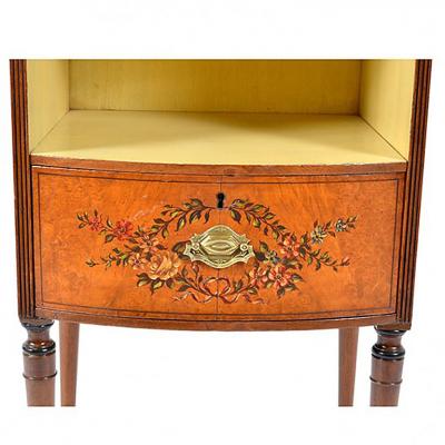 English Adams Style Satinwood Cabinet