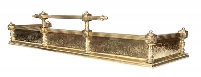 English Aesthetic Movement Brass Fire Fender