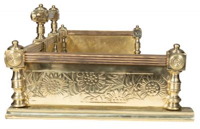English Aesthetic Movement Brass Fire Fender
