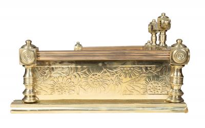 English Aesthetic Movement Brass Fire Fender